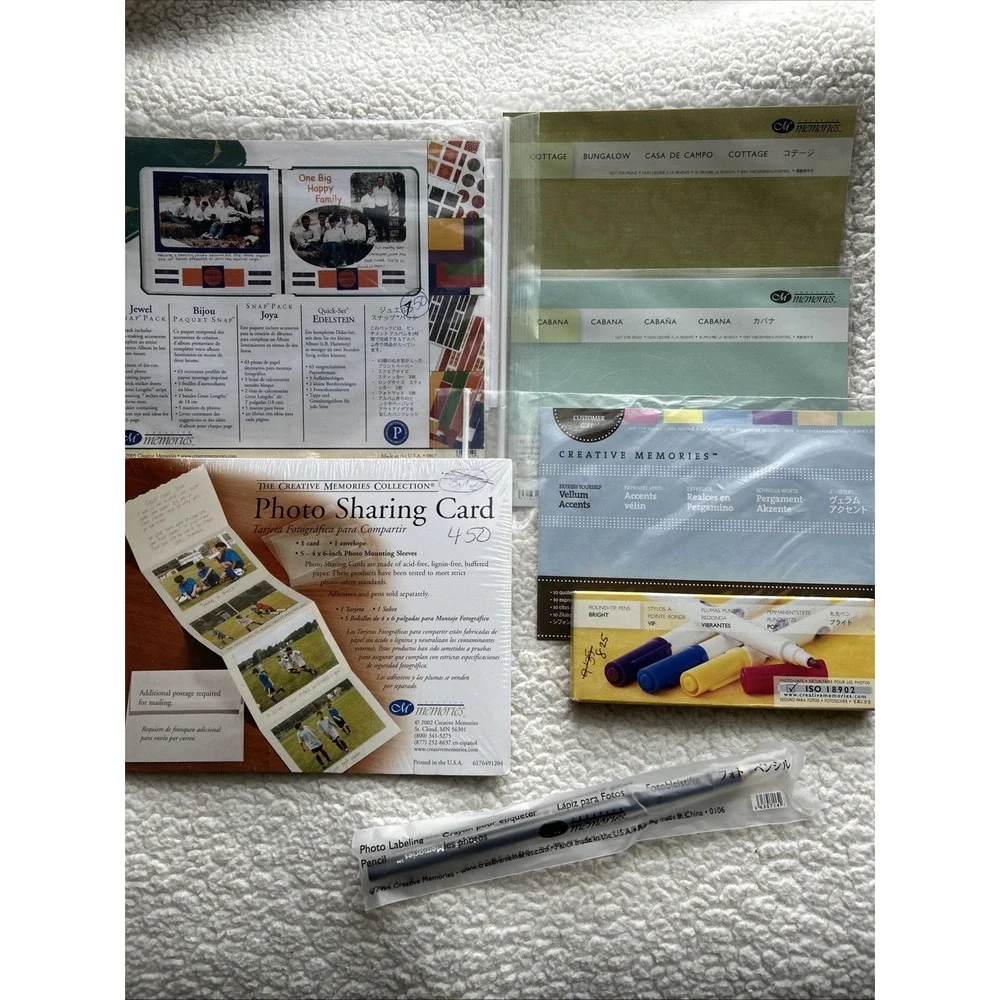 Lot 7 Creative Memories Scrapbook Pens, Snap Pack Cottage‎ Cabana Vellum Pencil